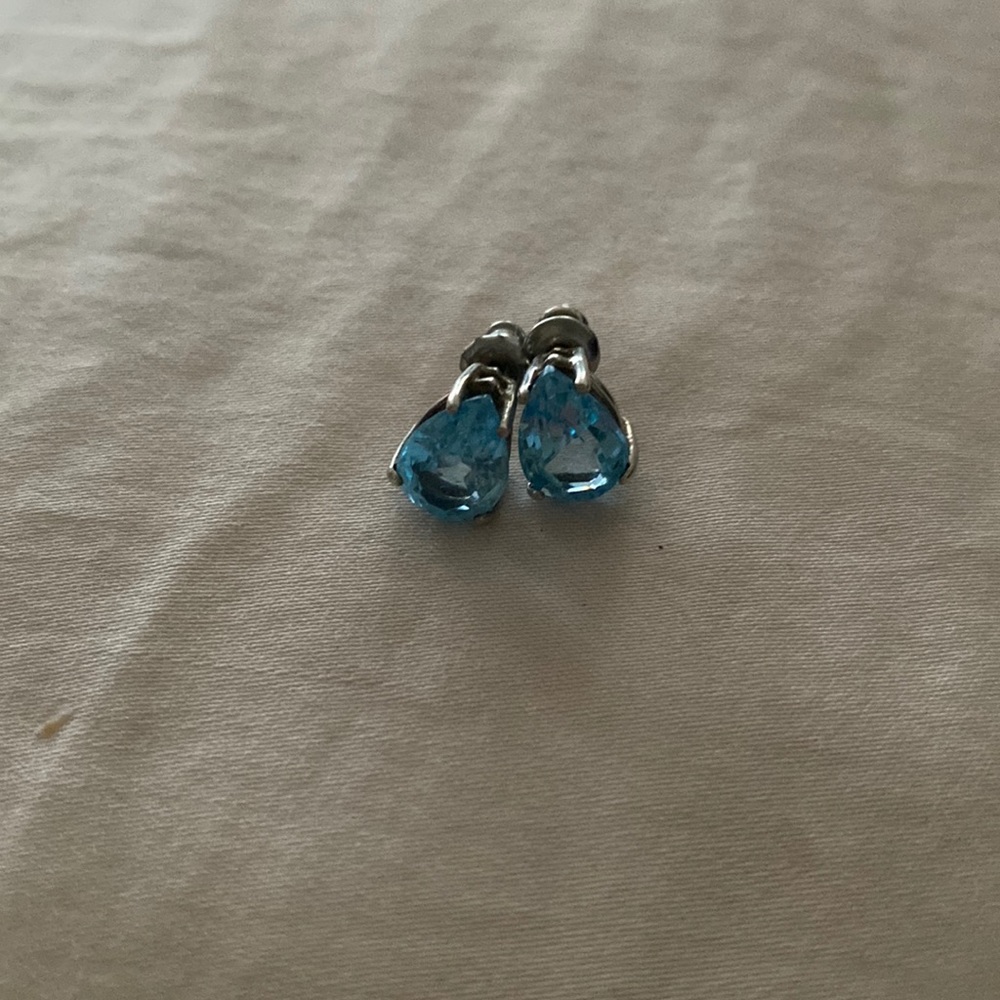 Blue Topaz earrings set in sterling silver